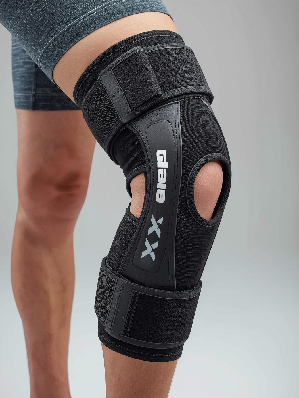 Home create the medical knee brace on man